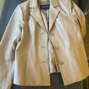 Tan/Beige Wilsons Leather Blazer Jacket